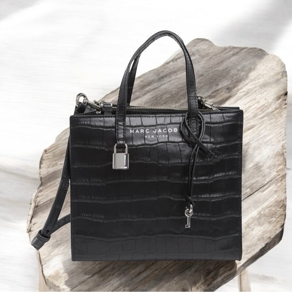 Marc Jacobs Mini Grind Croc Embossed Tote Bag - Picture 1 of 8